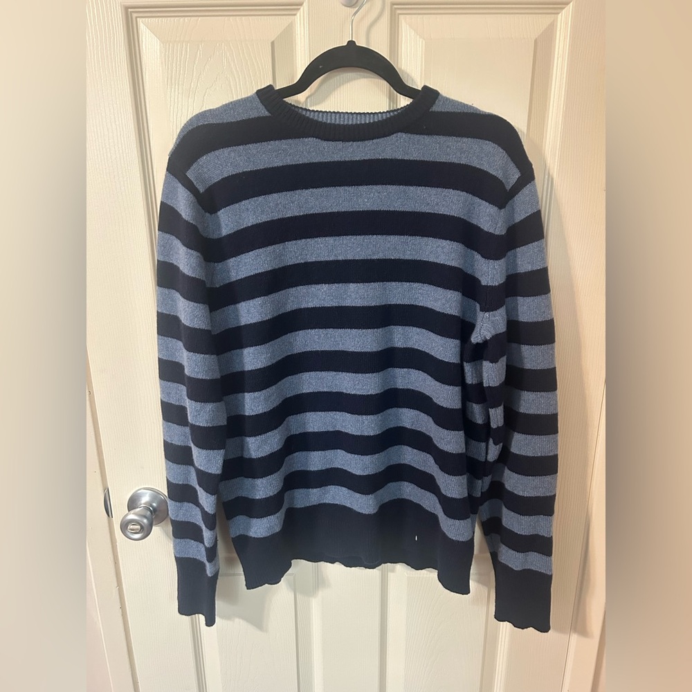 Men's Striped Sweater - Black and Gray